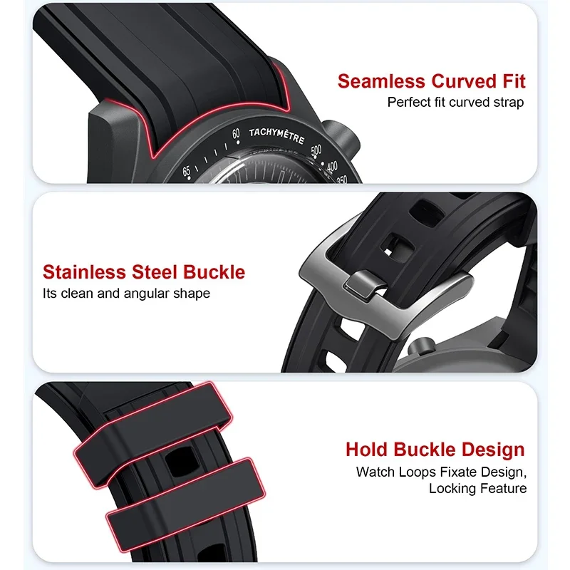 Cinturino in gomma siliconica per Omega X Swatch Joint MoonSwatch Bracciale con cinturino sportivo per immersione con estremità curva 20mm per Seamaster 300