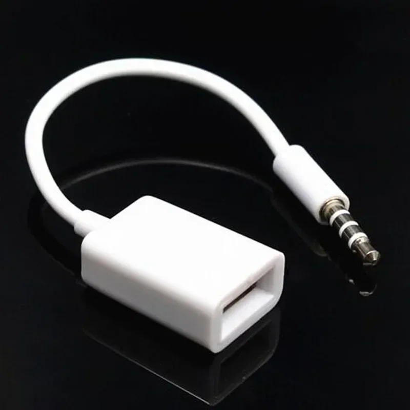

Banggood White USB Female to AUX 3.5mm Male Cable Plug Jack Converter Dual Track Audio Stereo Headphone Cord