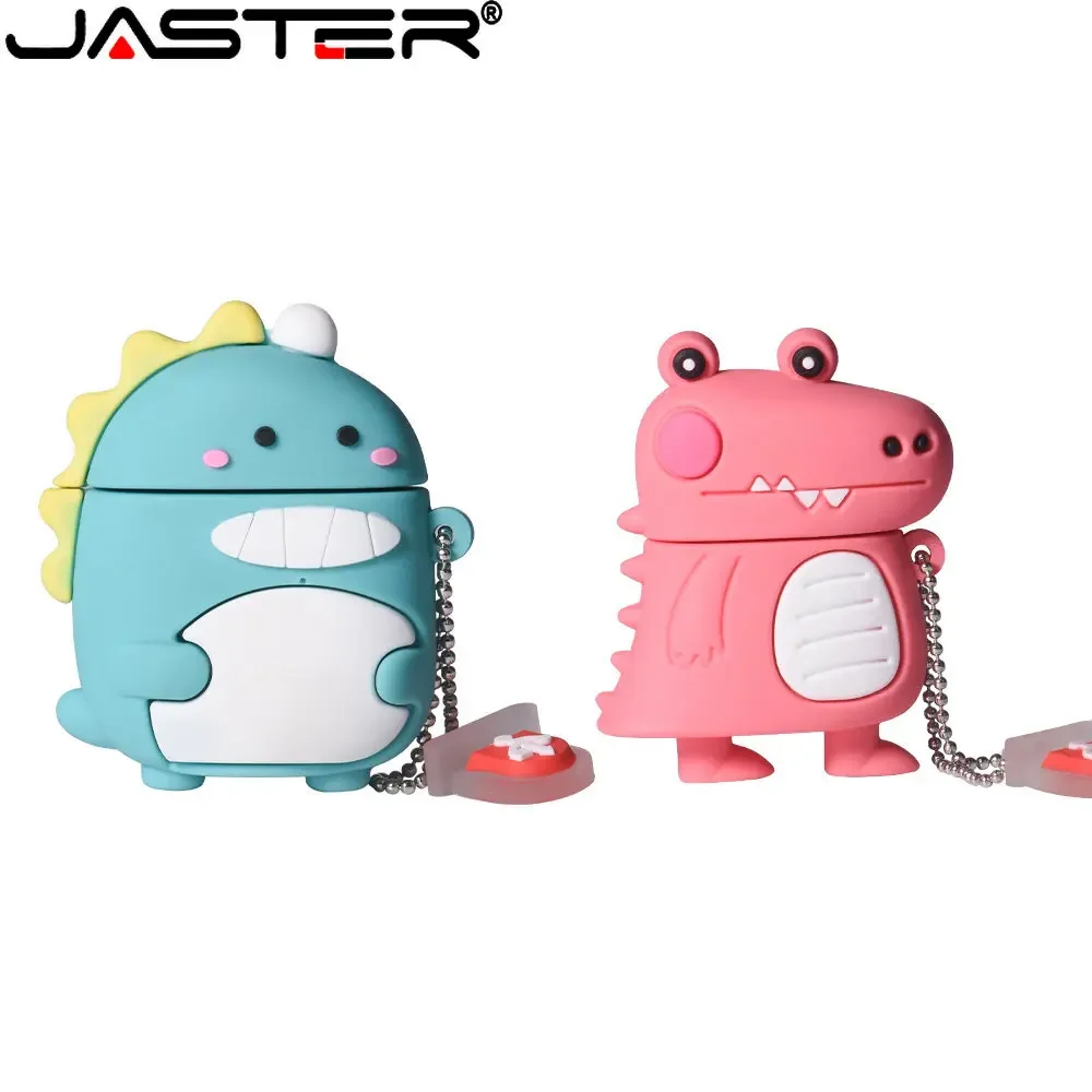 JASTER Dễ Thương Hoạt Hình Hình Đèn LED Cổng USB 64GB Chim Cánh Cụt Mèo Thẻ Nhớ 32GB Cú Khủng Long Bút 16GB Bee Cáo Pendrive 8GB