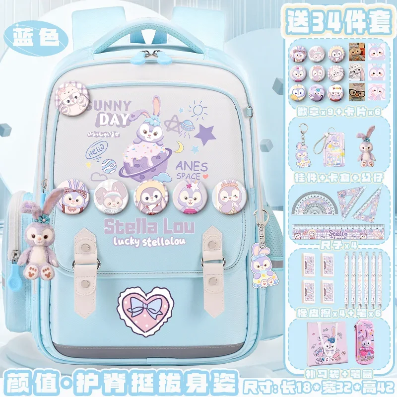 Disney-StellaLou Student School Backpack, Sac à dos étanche, Grande capacité, Décontracté, observateur, Nouveau