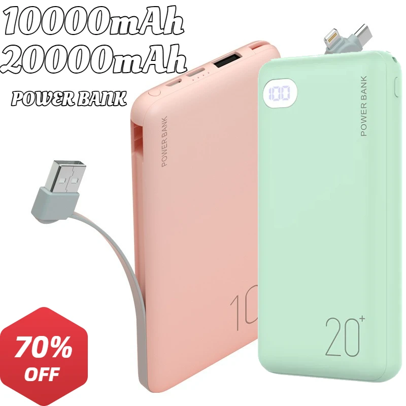 

Fashion Power Bank 20000mAh External Portable Charger Powerbank 2.1A Fast Charging LED Display Phone Charger For Smart Phone