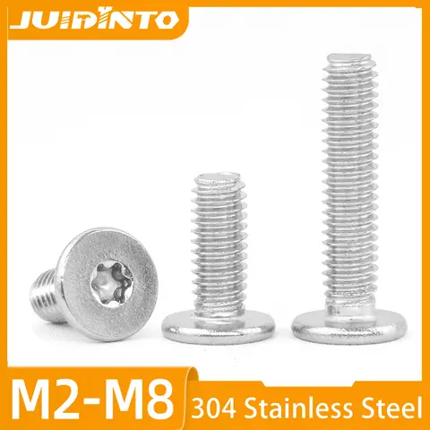 초저 Torx 헤드 나사, 304 스테인리스 스틸 M2 M2.5 M3 M4 M6 M8 6 로브 Torx, 초저 플랫 웨이퍼 헤드 기계 나사