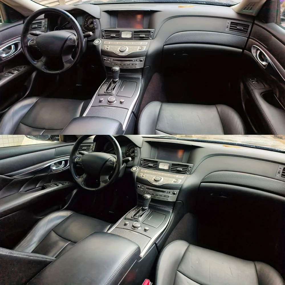 

For Infiniti Q70M Series M56 2011-2019 Interior Control Panel Door Handle 5D Carbon Fiber Stickers Decals Car styling Accessorie