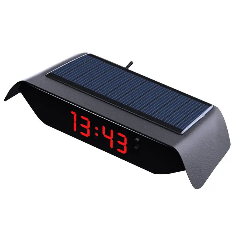 

Car Clock Car Digital Clocks With Thermometer With Date Time Temperature Solar Powered USB Charged Universal Wireless Car HUD