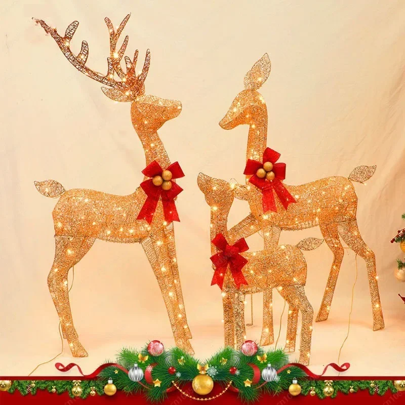 New waterproof Christmas deer Christmas wrought iron decoration scene arrangement Christmas supplies wedding party ornaments