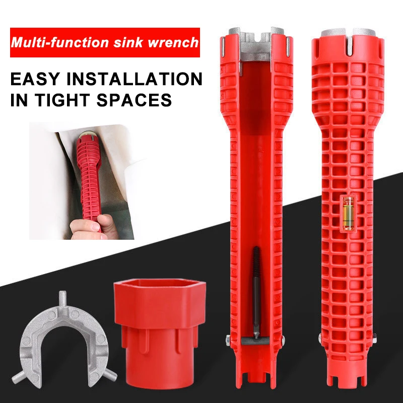 8 In 1 Flume Wrench Anti-slip Kitchen Sink Repair Tool Faucet And Sink Installer English Key Repair Plumbing Wrench Tool 렌치