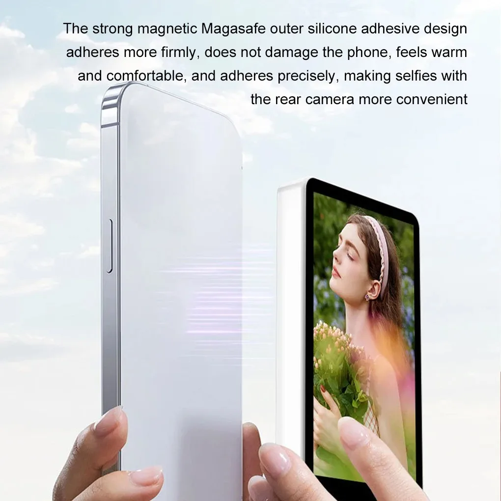 Tela selfie magnética HD de 4 polegadas com brilho ajustável e tela de projeção sem fio WIFI com resolução 1136x640