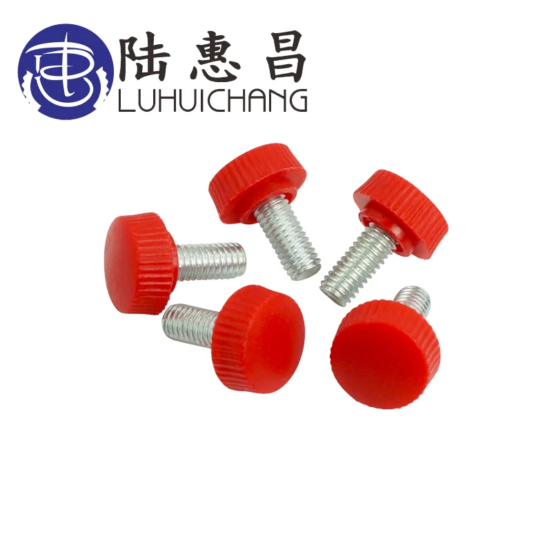 Thumb Screws 10/20pcs M5 M6 16# Red Plastic Tighten Thumb Screw Knurled Knoba Djusting Hand Screw 40mm  Hand Tighten Screw