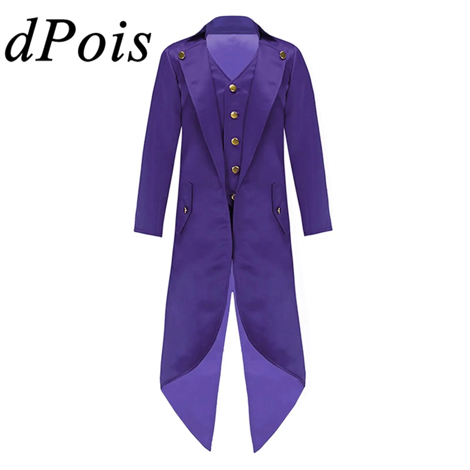 

Фрак в стиле стимпанк в стиле Ренессанс для мальчиков, викторианская куртка, пальто, средневековый фокусник, пират, вампир, роликовый костюм на Хэллоуин