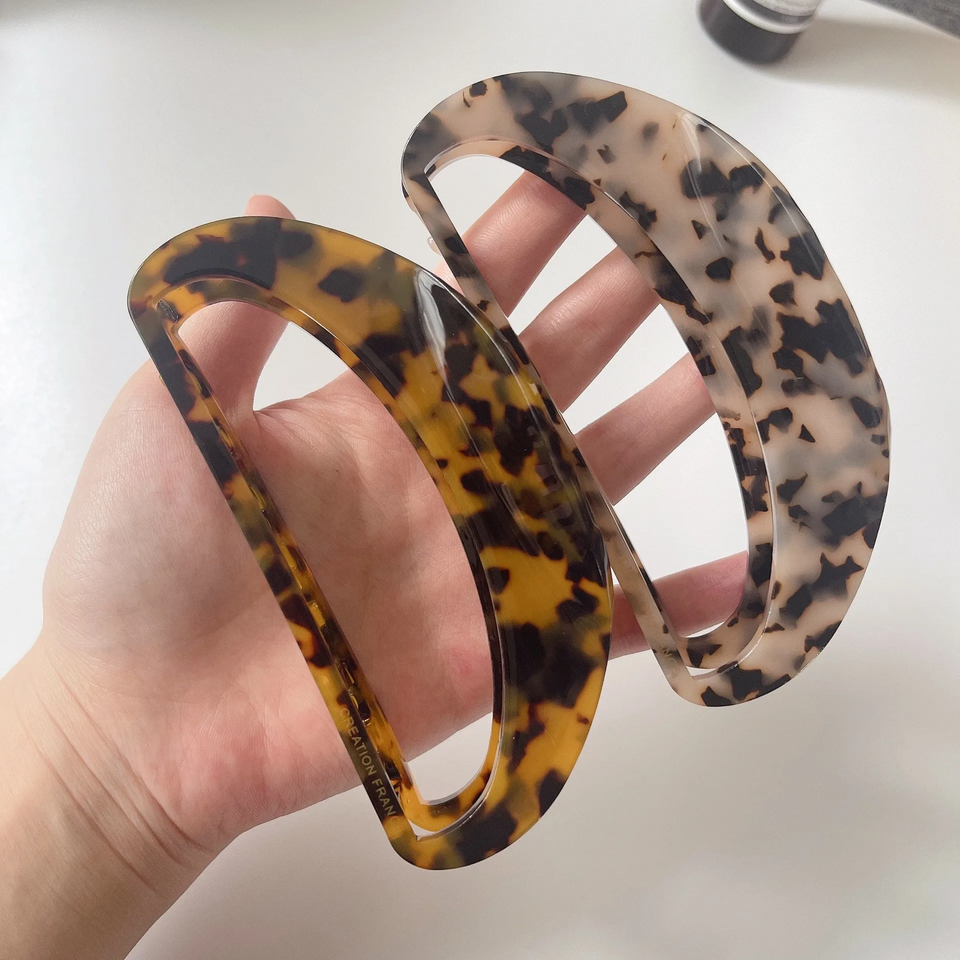 Muweordy 12CM Leopard Print Hair Claw Women Geometric Claw Clip Crab Hair Clip Barrettes Korean Style Hair Accessories Hair Clip