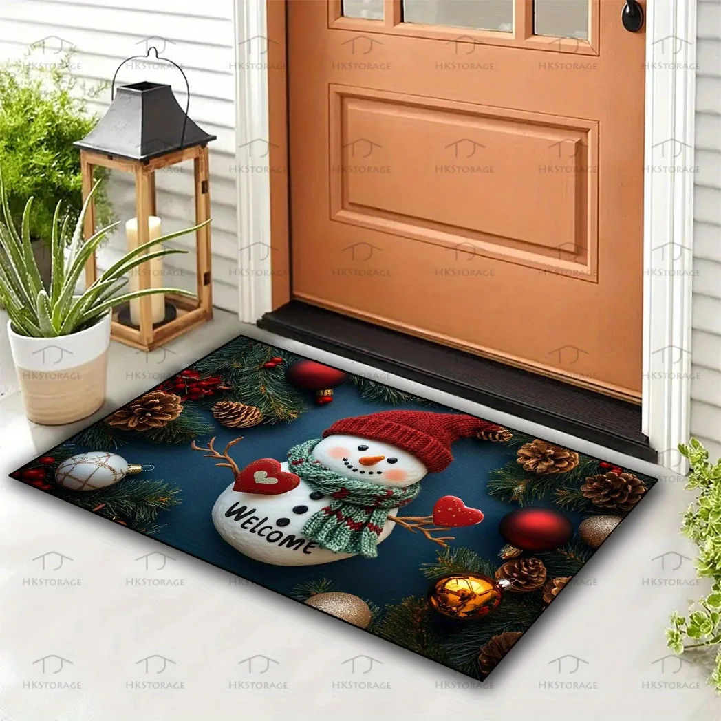 سجادة باب جولي سنومان: مرحبًا بكم في سجادة باب غرفة النوم المنزلية السحرية لعيد الميلاد، سجادة أرضية، ناعمة ومريحة، غير قابلة للانزلاق #2