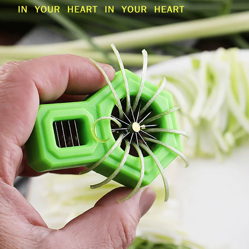 Kitchen Gadget For Precise Shallot Green Onion Vegetable Tool Green Onion Cutter Scallion Slicer Stainless Steel Scallion Slicer