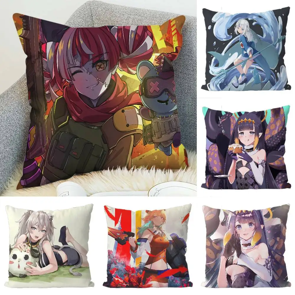 

Hololive Pillow Case Luxury Double-sided For Car Pillows 45x45 Cushions Cover Home And Decoration Sofa Pillowcase 50x50