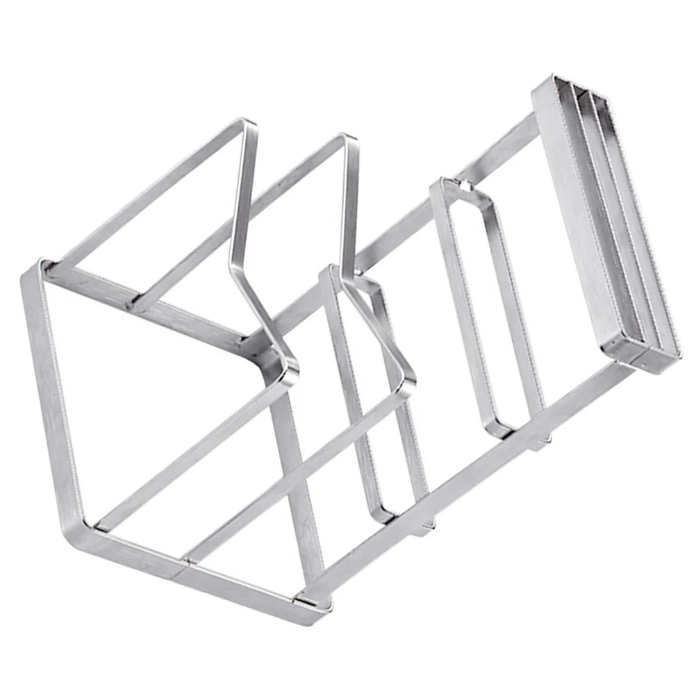 

1 pc Stainless Steel Knife Holder Nonslip Storage Rack Kitchen Drying Stand Pot Cover Bracket for Home Restaurant