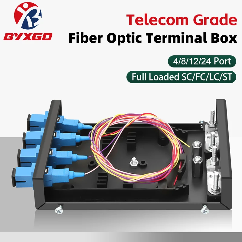 Caja Terminal de Fibra Óptica para Montaje en Rack BYXGD, 4/8/12/24 Puertos SC/FC/LC/ST |   Acero Laminado en Frío Reforzado