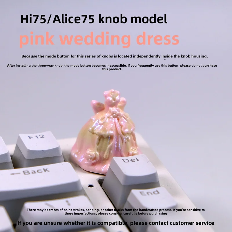 Customized Multi-color Keycaps, Three-dimensional Wedding Dress Shaped Knobs, Keycaps, Mechanical Keyboards, Keycap Accessories