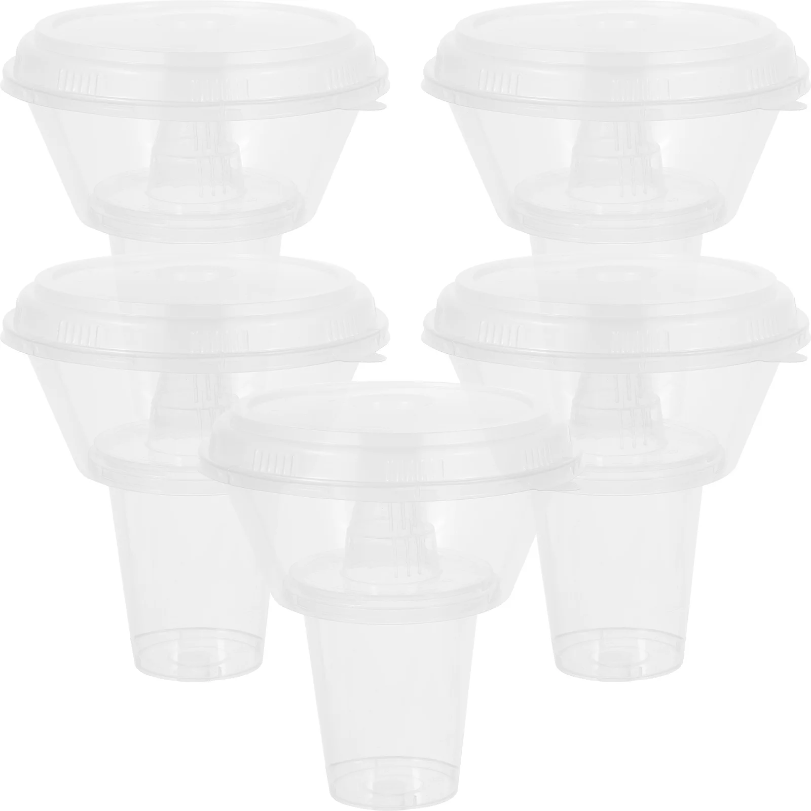 5 Sets Containers for Food Drink Cup Combined Snack Bowl Portable Delicate with Lids Creative Drinking Glass Accessory