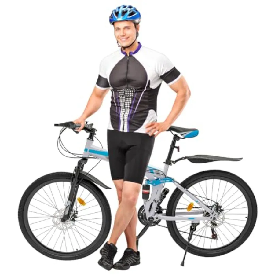 26 بوصة دراجة جبلية قابلة للطي 21 سرعة دراجة جبلية للكبار عالية الكربون إطار فولاذي مزدوج مكبح قرصي عدم الانزلاق الطرق الوعرة الجبلية Bi #3