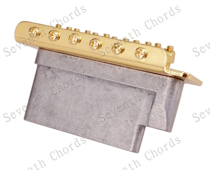 Ein Satz 6-saitiger konkaver Sattel-Tremolo-Brückensystem für E-Gitarren-Zubehörteile, Chrom, Schwarz, Kupfer, Rot zur Auswahl – Detail 35