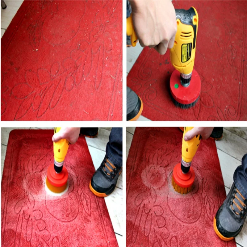 Dia. 110mm Power Scrub Drill Brush for Cleaning Stone Mable Ceramic tile Wooden floor Plastic Thick carpet Thick cloth