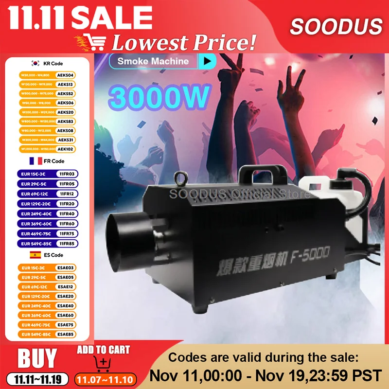 

3000W High Intensity Smoke Machine With DMX Remote Control Fog Equipment Wide Coverage Smoke Effects For Stage Bar Themed Events