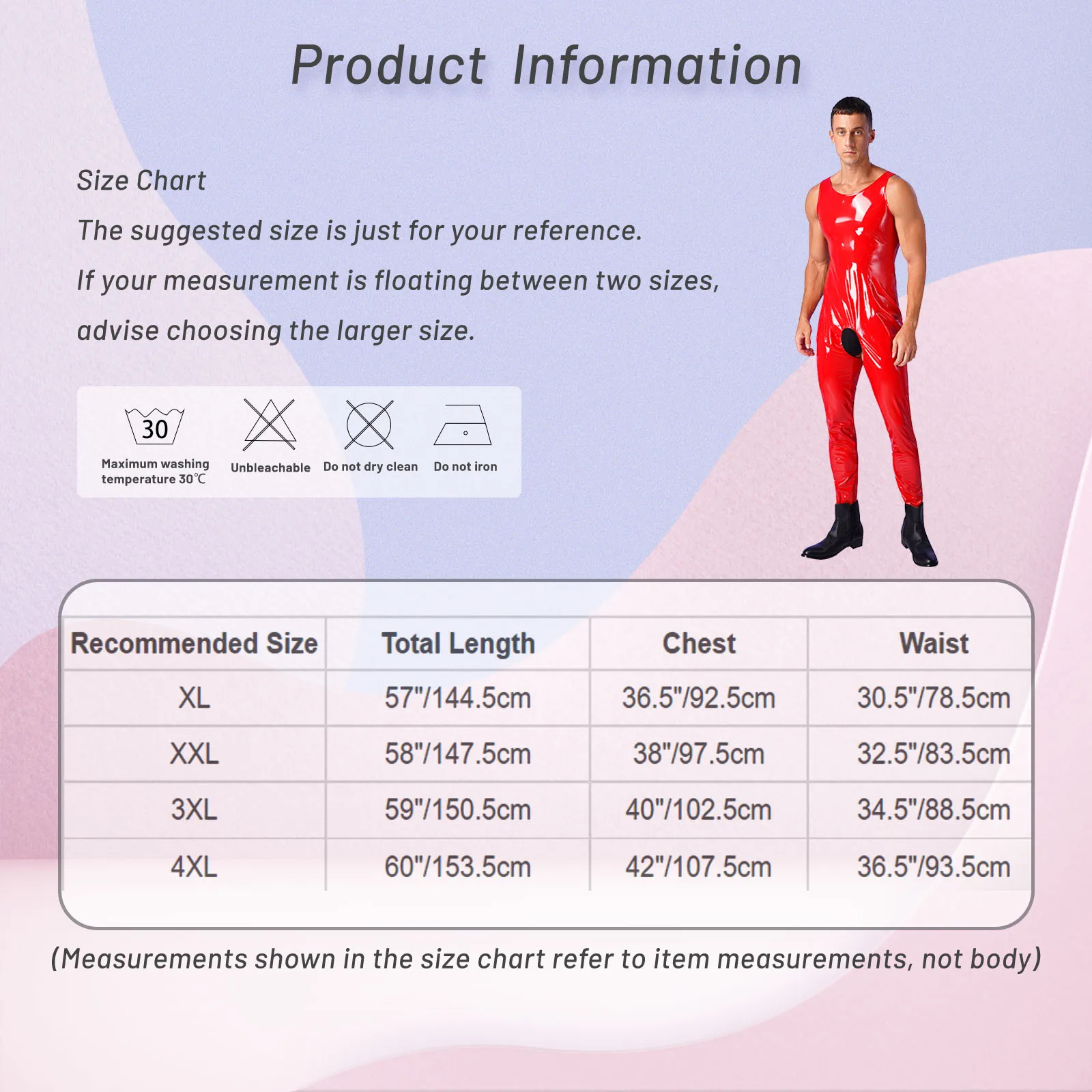 Mens Lingerie One-piece Costume Wet Look Patent Leather Bodysuit U Neck Sleeveless Crotchless Catsuit Leotard Jumpsuit Clubwear