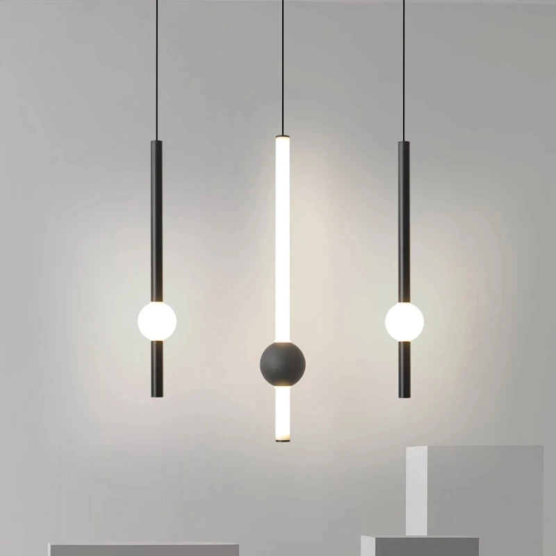 Creative Black Gold Ceiling Pendant Lamps for Bedside Bedroom Living Room Lighting LED Modern Indoor Pendant Hanging Light