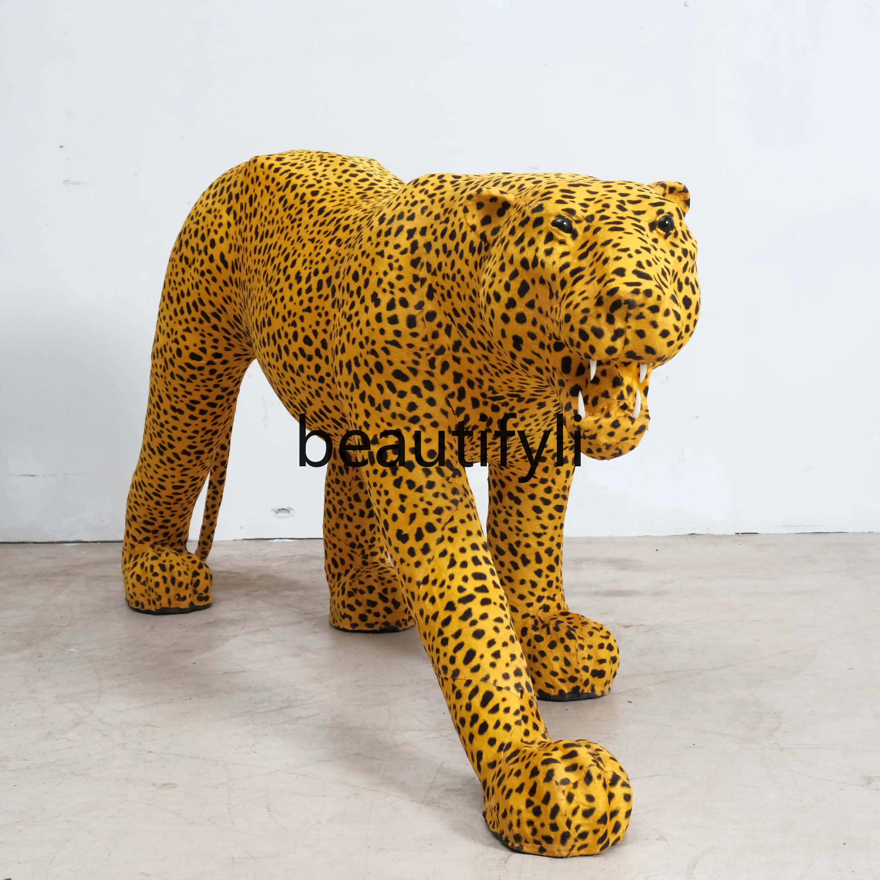 Large leopard ornament animal ornament decorative wrought iron wood carving