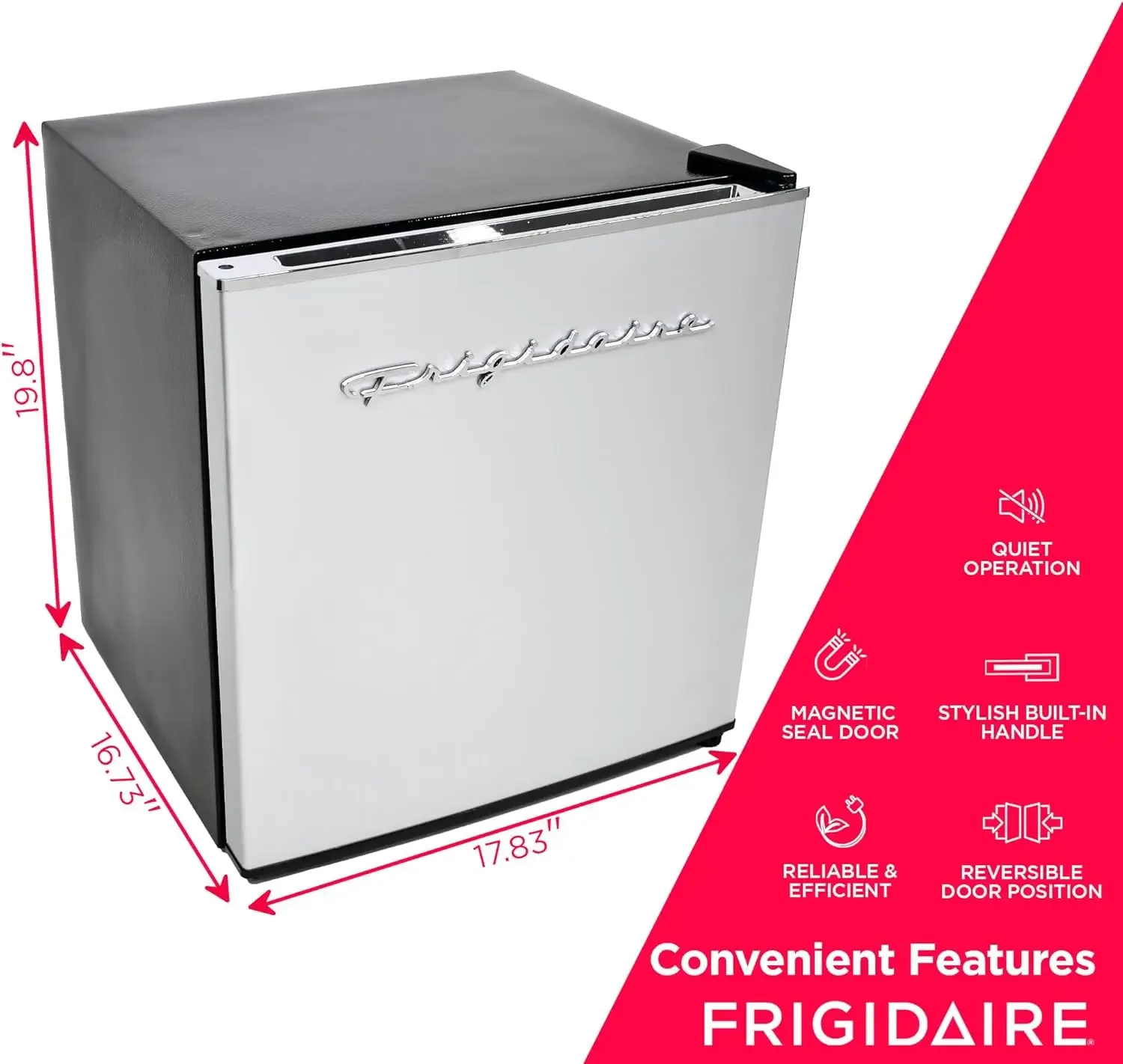 Steel Mini Fridge. Perfect for Home or The Office. Platinum Series, 1.8