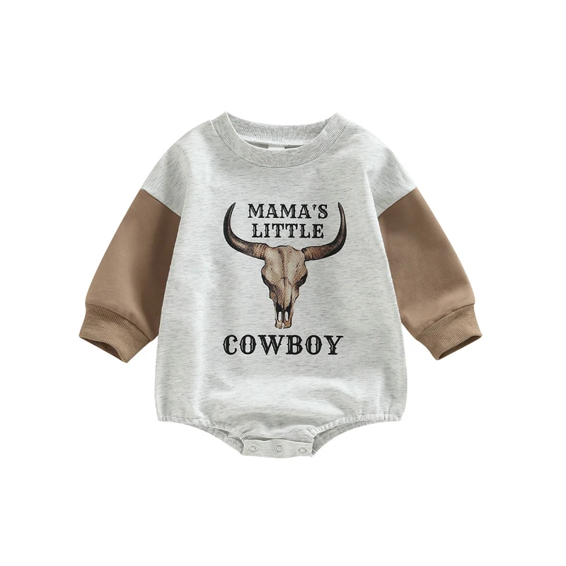 

Baby Romper Infant Girl Boy Bull Head Letter Print Jumpsuit Cotton Clothes Fashion Newborn Spring Autumn Rompers Playsuit