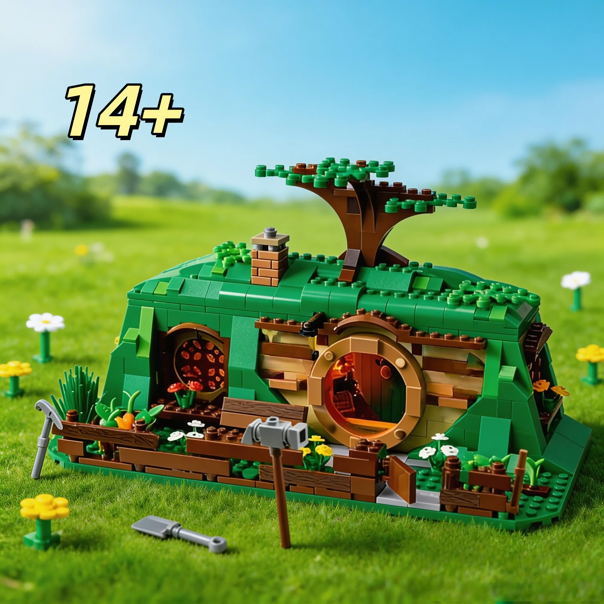 

2026 new MOC Fantasy Forest Hut Building Blocks 652 Particles Adult Difficult Assembly Model creative desktop Decoration Buildin