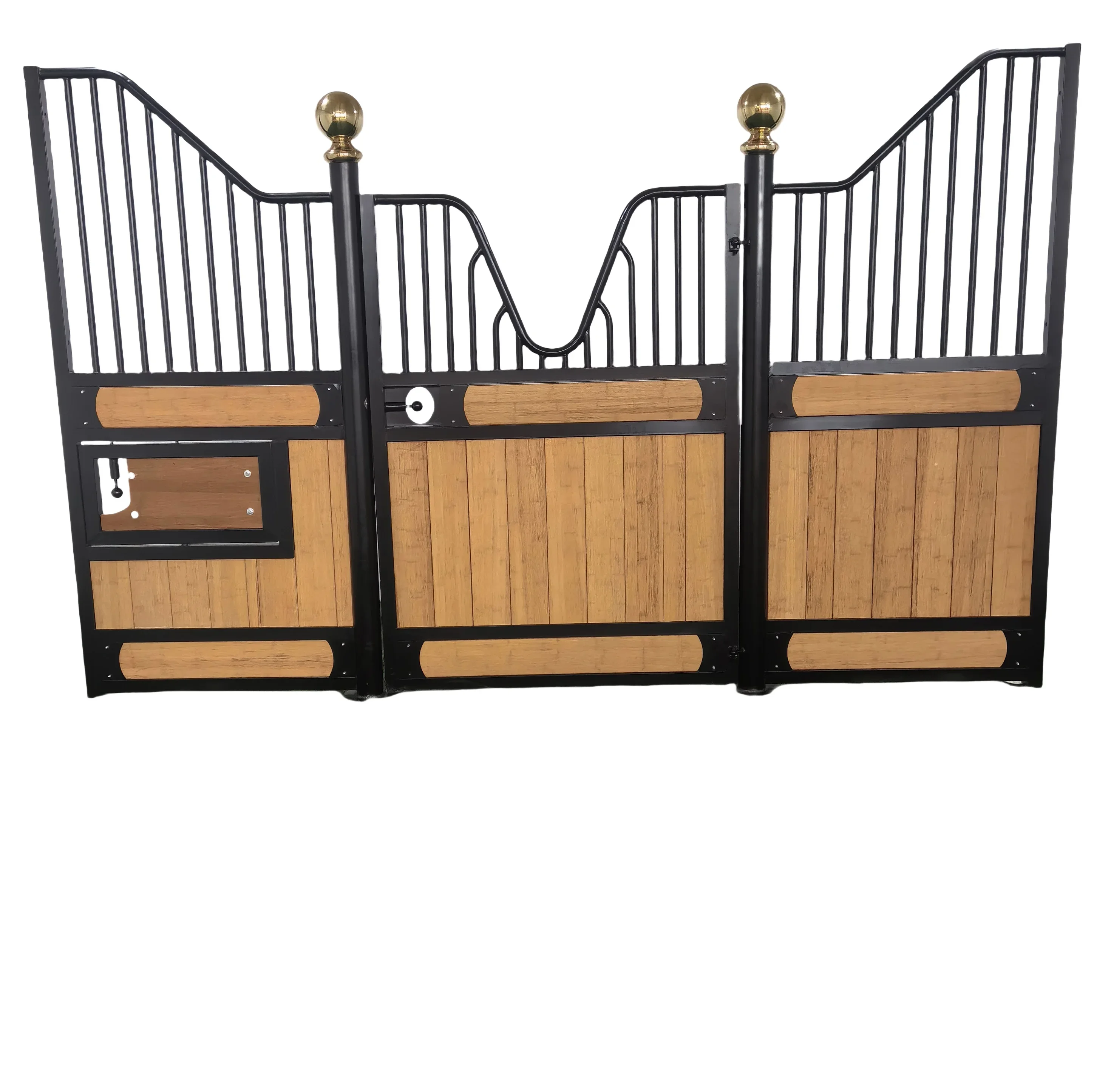 Tianyun Steel Structure Horse Stall Fronts Indoor Bamboo Horse Stable Panels With Sliding Door Gate