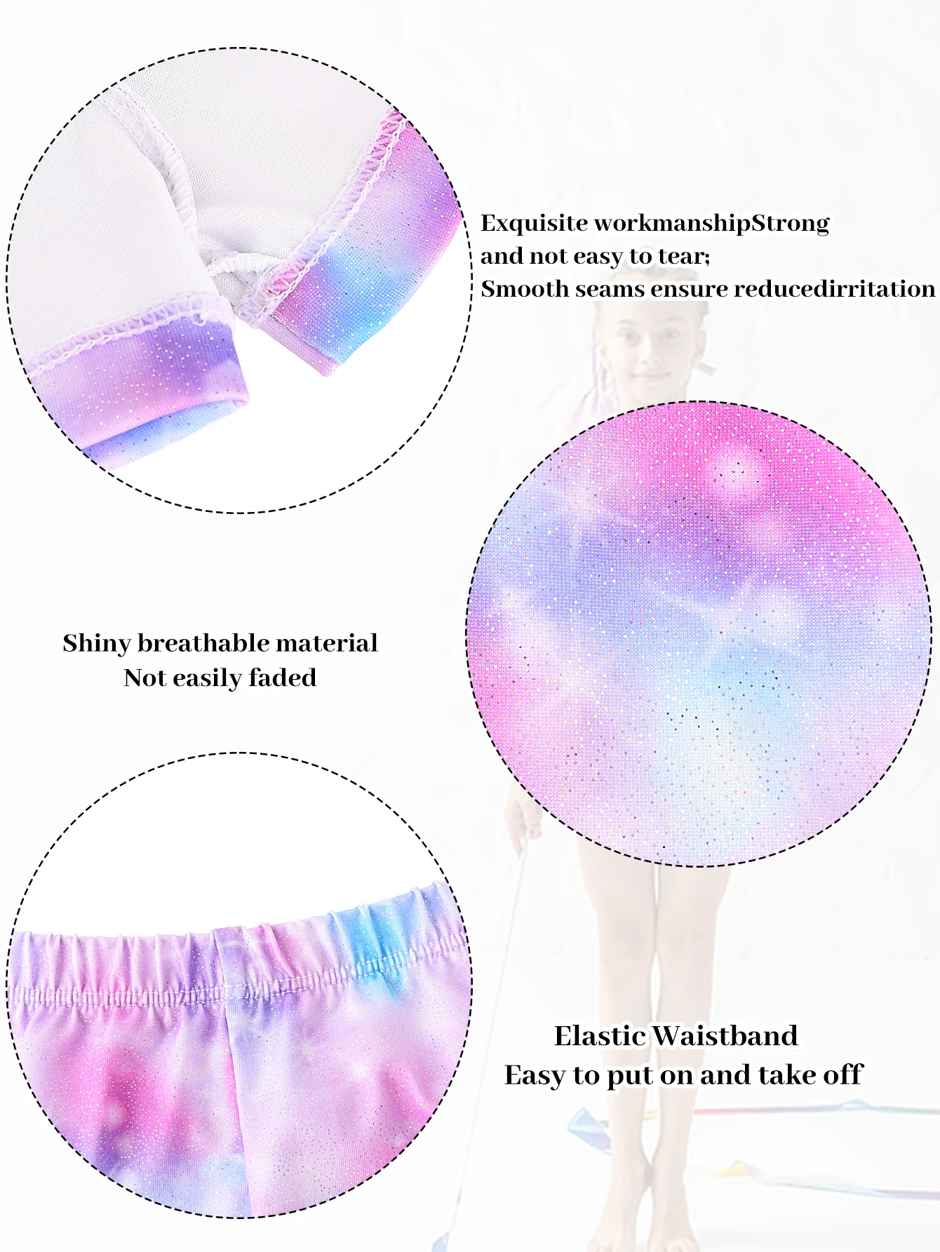 Gymnastics Leotards for Girls Sleeveless Kids Dance Tumbling Outfit Matching Shorts Set Age 4-10 Years