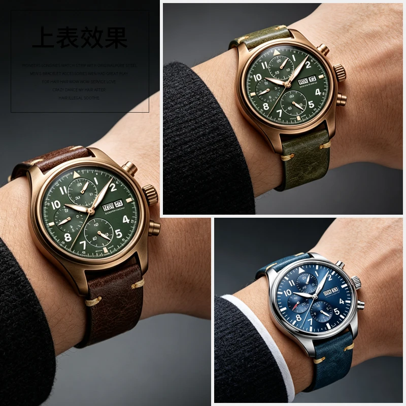 Genuine Leather Watch Strap Compatible With IWC Pilot IW377714 Little Prince Bronze IW387902 Spitfire Watch 20 21mm