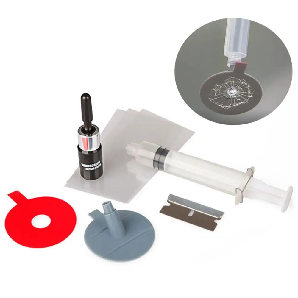 Windshield Crack Repair Set Windscreen Break Scratch Restoration Protective Stickers Glass Cleaner Care No Trace Wash