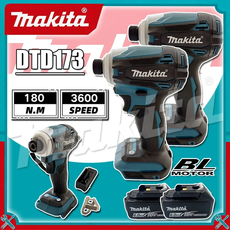 

Makita DTD173 18V Cordless Impact Driver LXT BL Brushless Motor Electric Drill Wood/Bolt/T-Mode 180 N·M Rechargeable Power Tools