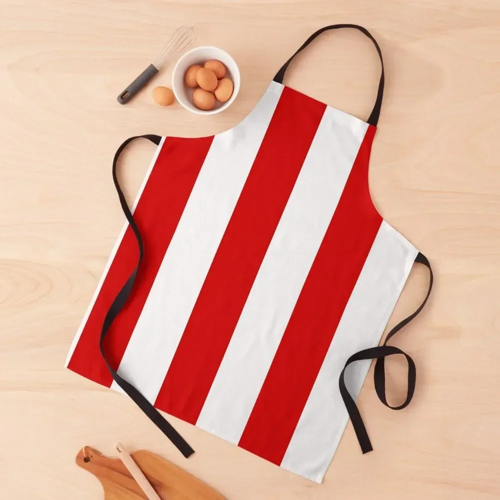 

Large Red and White Stripes | Vertical Stripes | Apron Men gift Trim Cloth Kitchen Household Items Apron