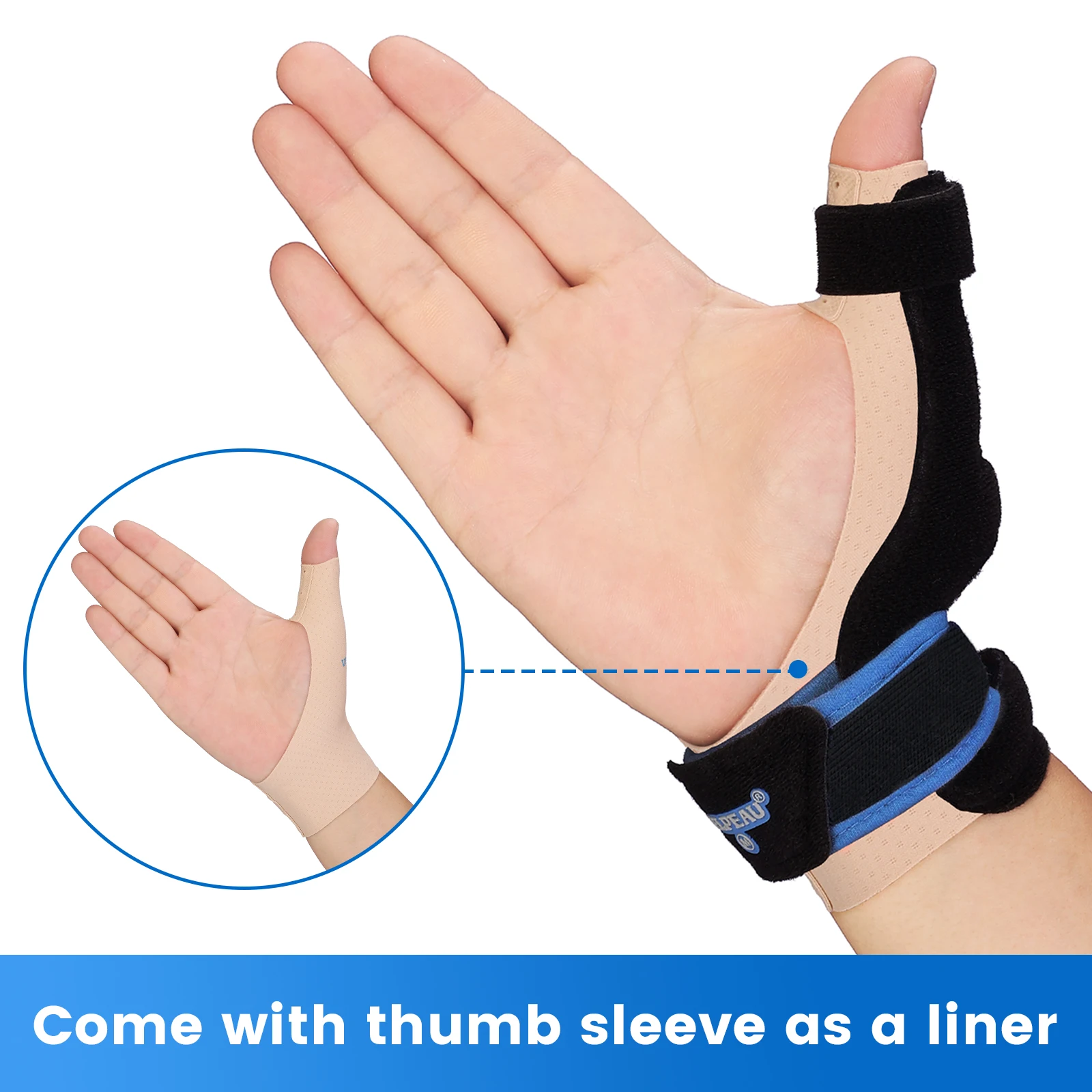 VELPEAU Thumb Brace Splint for Trigger Finger and De Quervain\'s Disease Thumb Support Stabilizer Universal for Both Hands