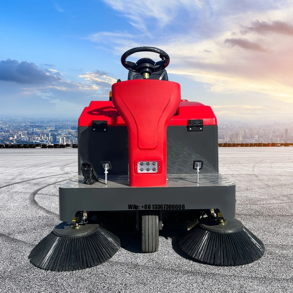 Factory Electric Floor Cleaning Machine Hand Push Walk Behind Commercial Scrubber Road Sweeper
