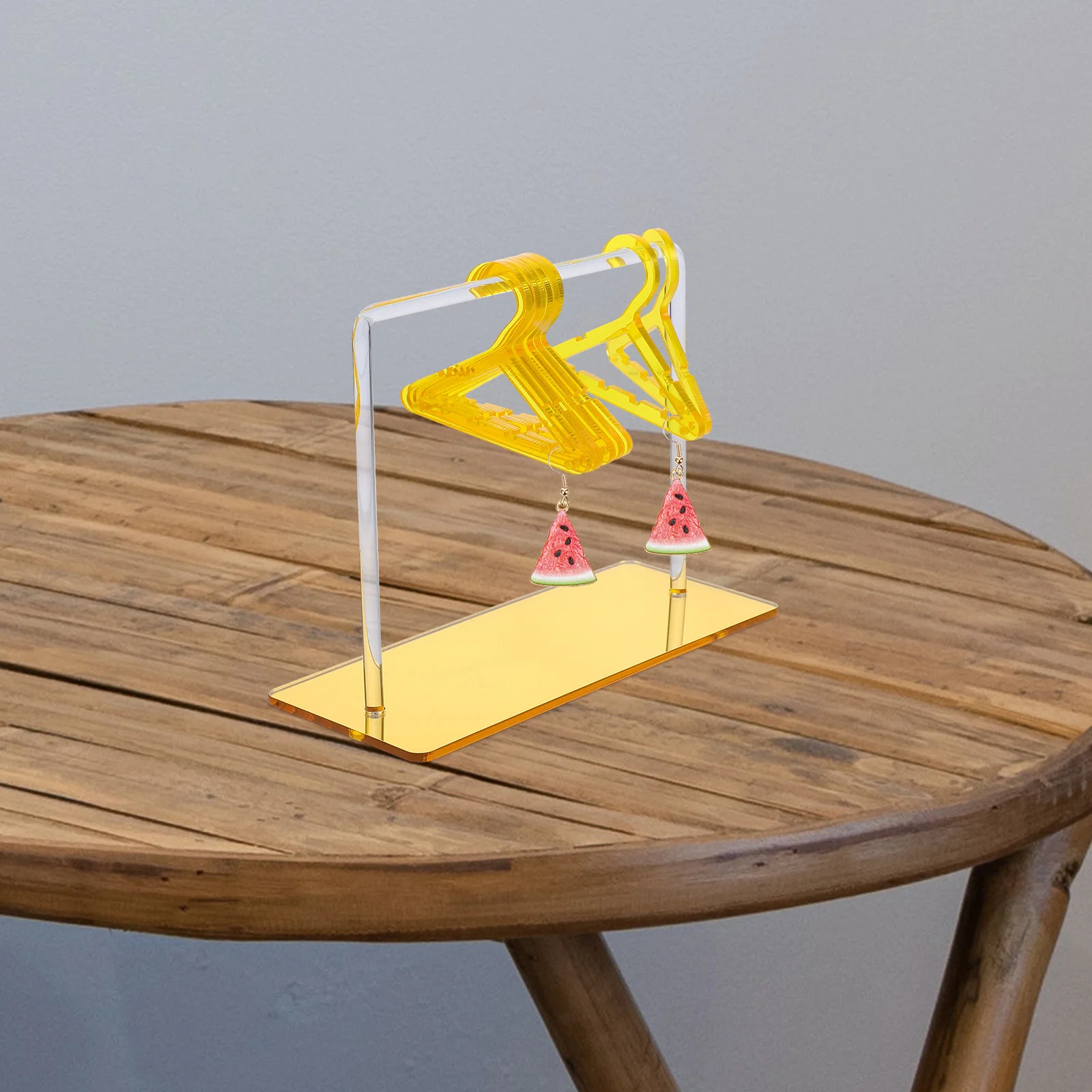 

Earring Holder Rack Hanger Set Clothes Hanger Shape Acrylic Jewelry Organizer Display Stand Desktop Jewelry Holder