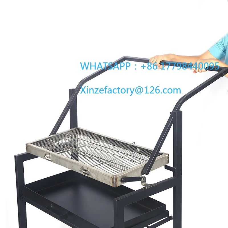 

Customizable Outdoor Yard Portable Charcoal Grill Manual Flip Stainless Steel Camping Grill Large Outdoor Grill