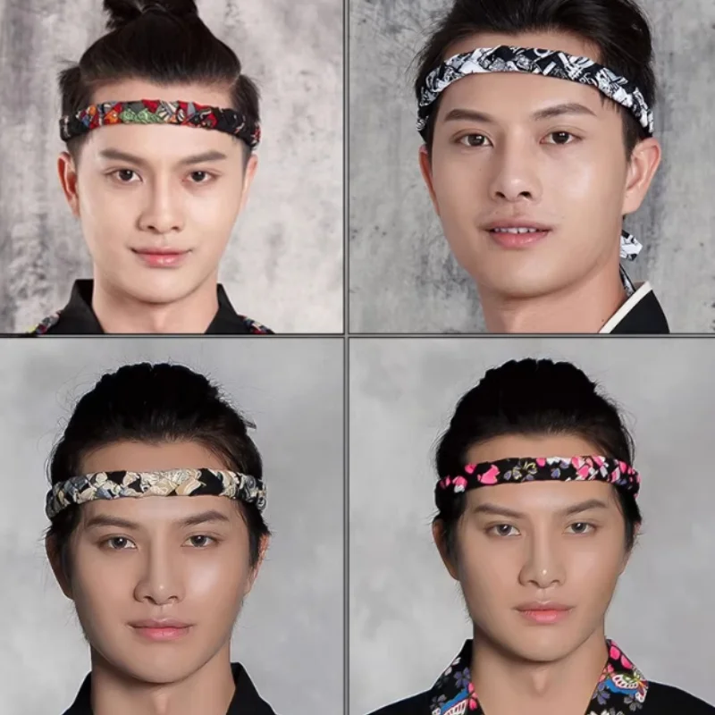 

Hand Woven Japanese Cuisine Headband Sushi Head Strap Men Work Chef Vintage Waiter Headdress For Men Women