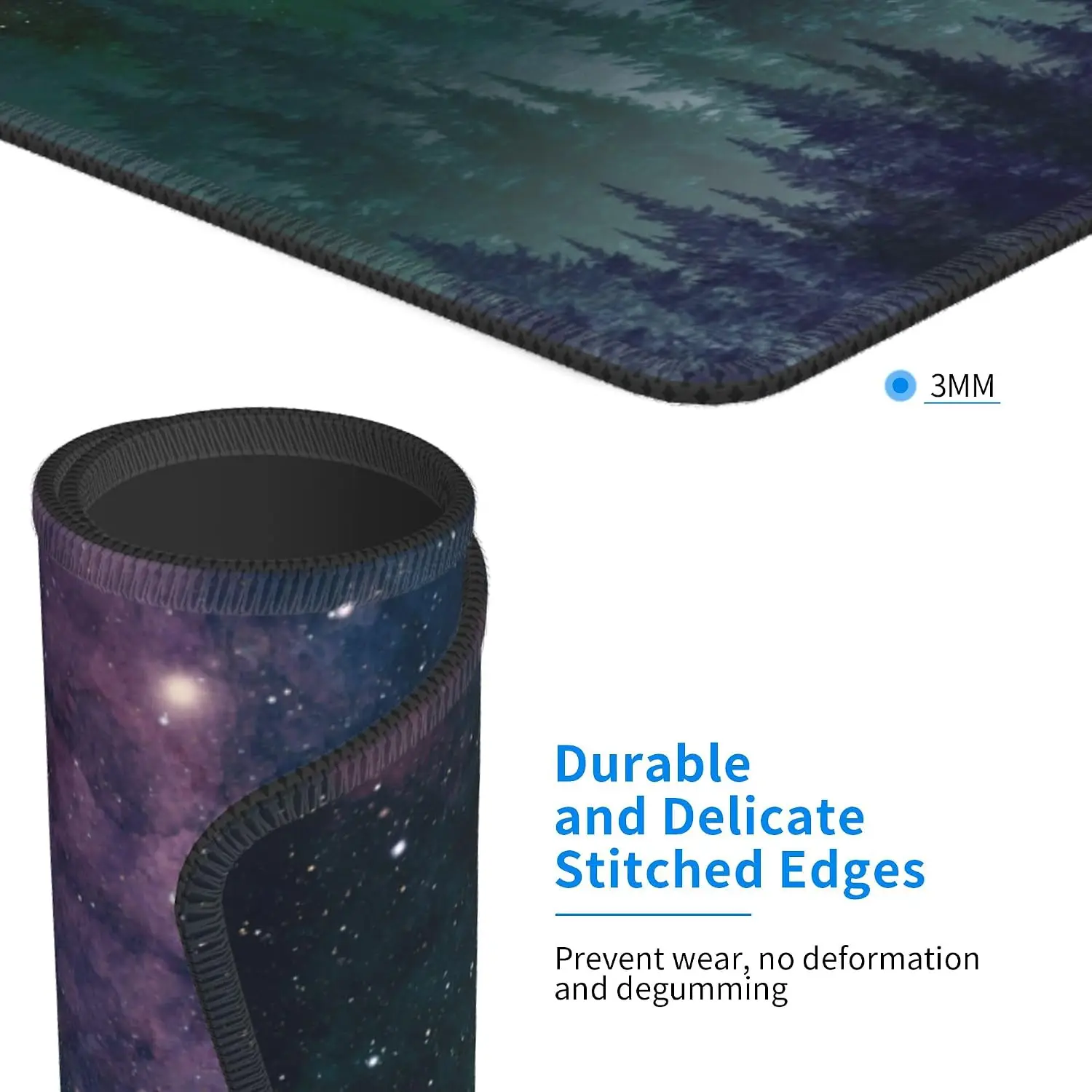 Mouse Pad Custom Mouse Pad Artisan Galaxy Space Forest Mouse Pad,Night Sky Forest Square Waterproof Mouse Mat,Non-Slip Rubber