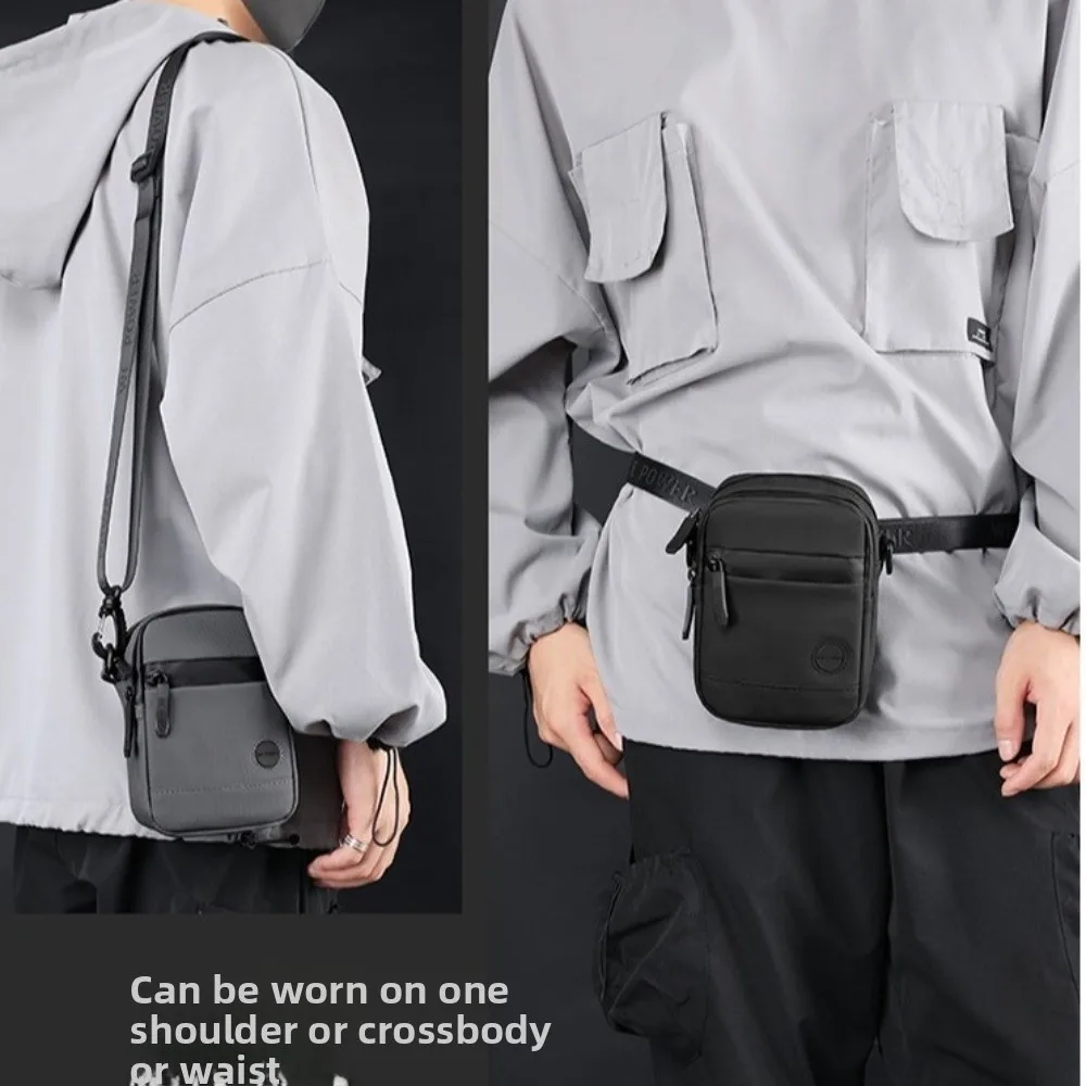 

Повседневная мужская сумка-кроссбоди квадратной формы, однотонная, с множеством карманов, нагрудная сумка, на одно плечо, многофункциональная нейлоновая поясная сумка для путешествий