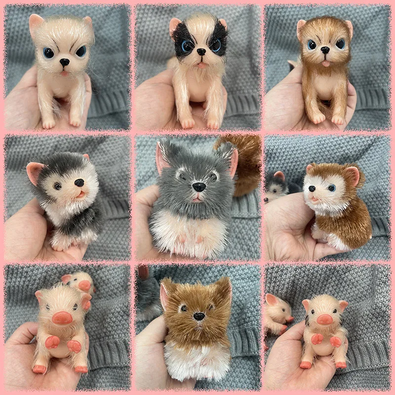 5Inch Implanted Hair Full Body Soft Silicone Realistic Reborn Animal Doll Children Toy Xmas Gift Collector’s Collections
