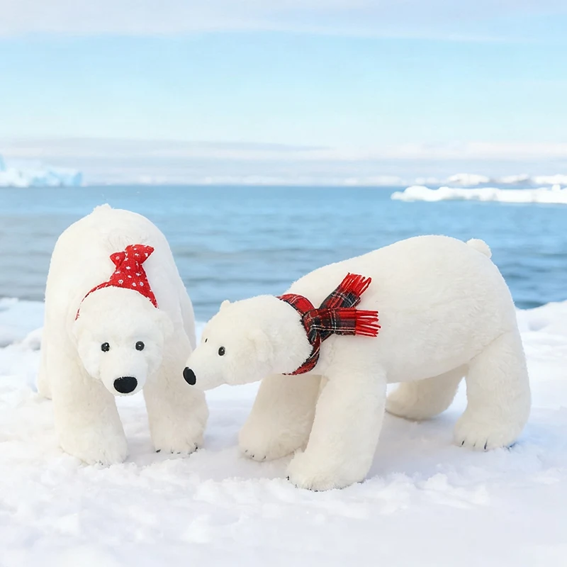 45/60CM Simulation Eisbär Plüsch Spielzeug Nette Stofftier Kissen Bär Puppen Für Geburtstag Weihnachten Geschenke – Detail 15