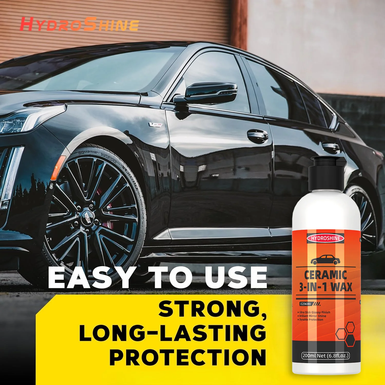 Hydroshine Ceramic 3-In-1 Wax Remove Swirl Marks Scratch Spot Rust Oxidation Paint Care Polishing Carnauba Repair Clean Protect
