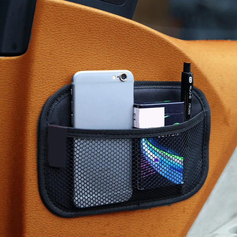 

Цельная автомобильная кожаная сетчатая сумка из ткани Оксфорд, сетчатые сумки для хранения телефонов, монет, ключей, автоматические инструменты для укладки и уборки
