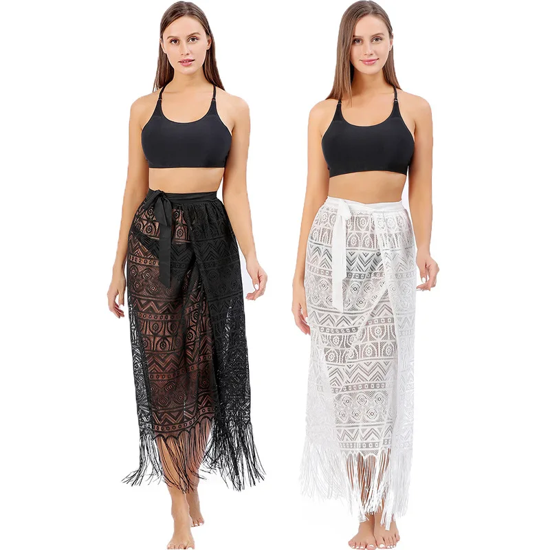 Strap Beach Wrap Skirt Cross-border New Large-size Lace Beach Skirt, Bikini Blouse, Sunscreen Shawl Women