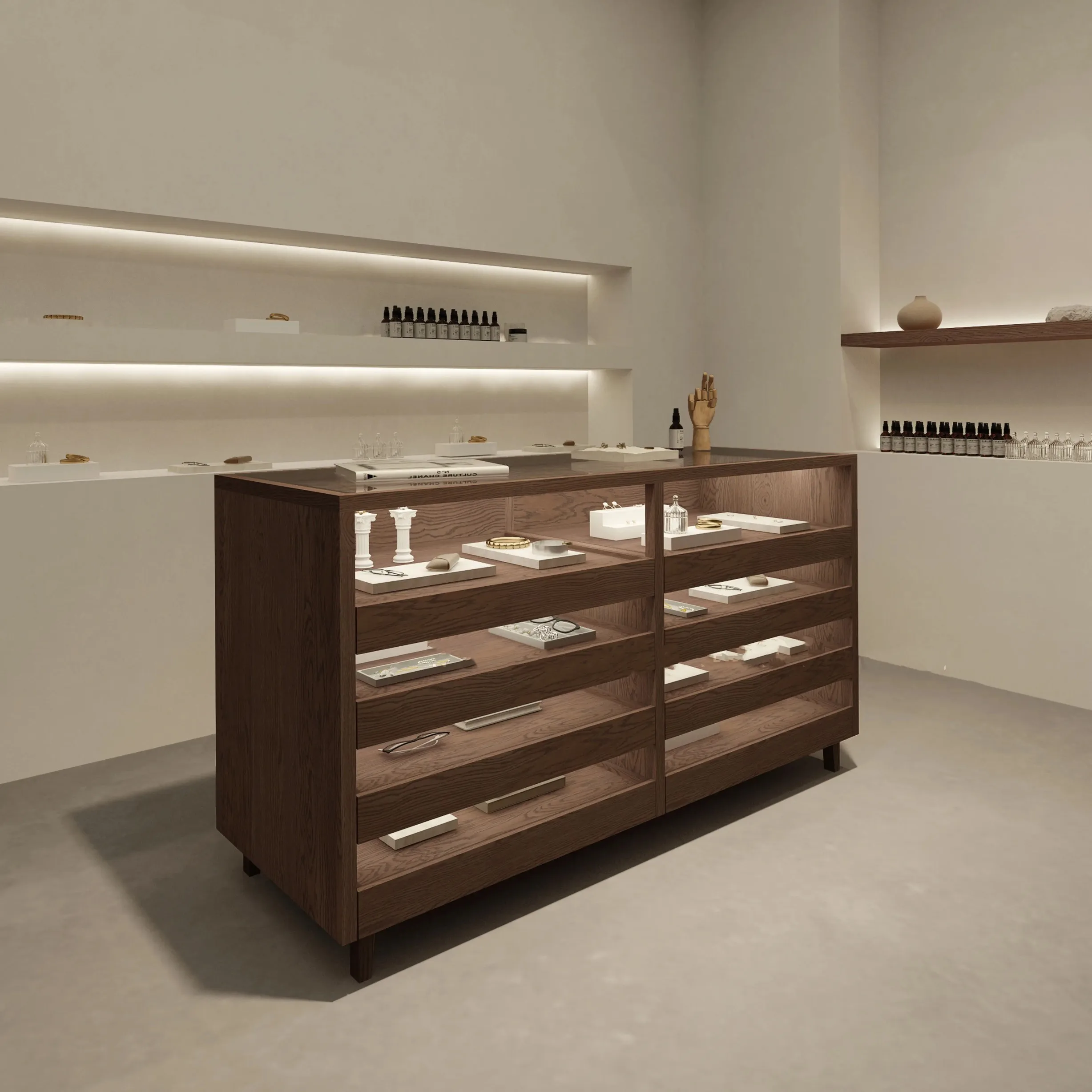 Accessories Jewelry Display Cabinet Optical Store Display Cabinet Clothing Store Nakajima Cabinet Flowing Water Table Glass